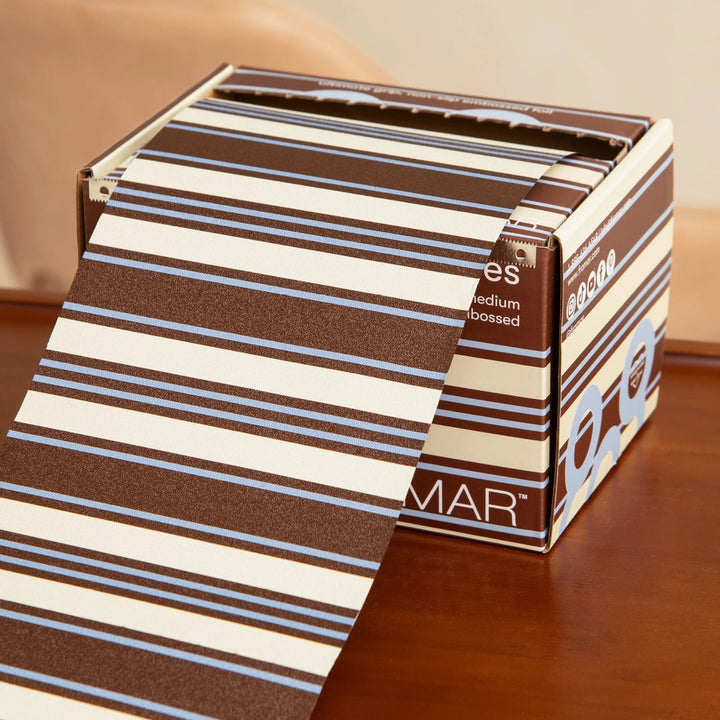 FRAMAR Embossed Roll - Blue Chocolate Stripes (97,5 m)