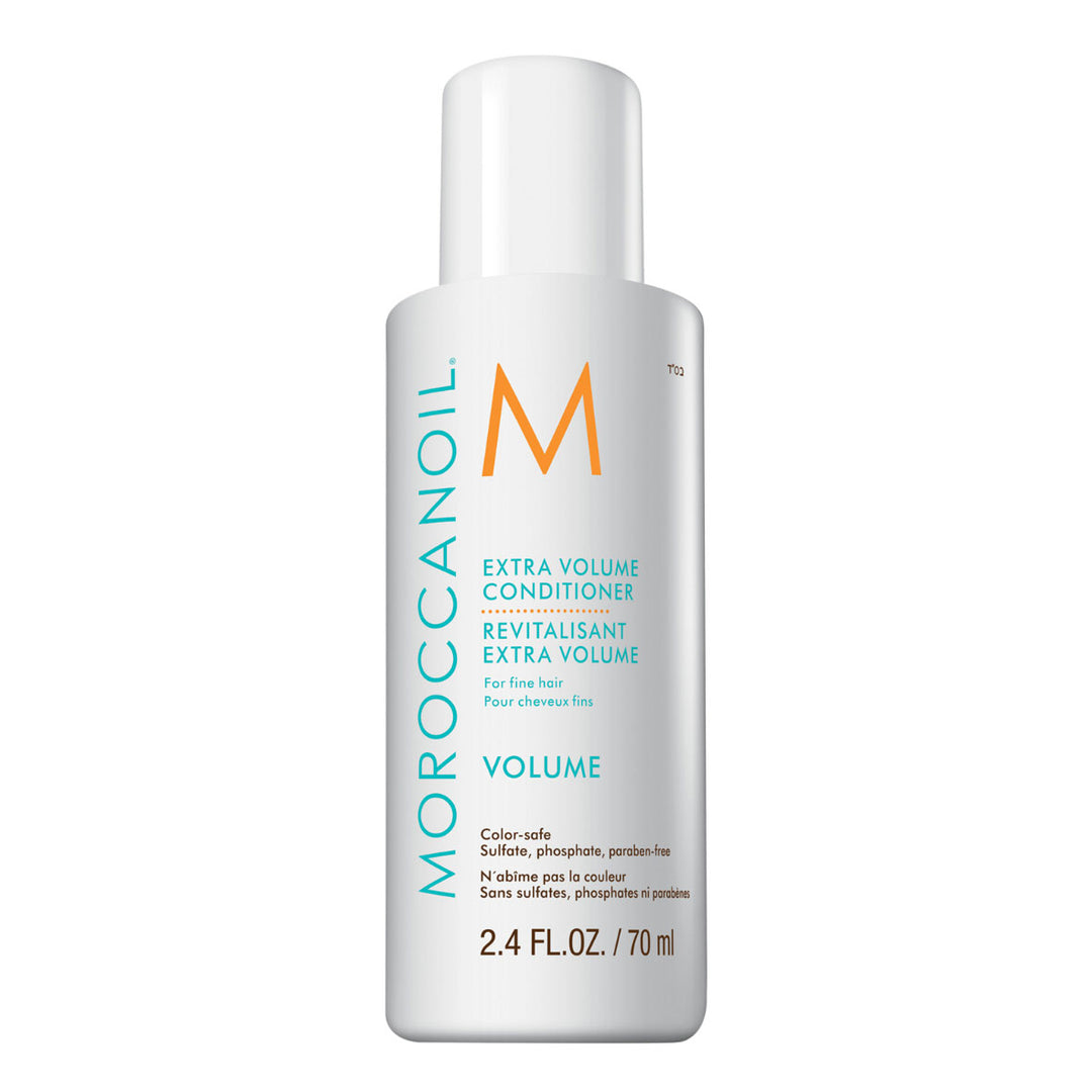 Moroccanoil tuuheuttava hoitoaine, matkakoko, valkoinen pullo